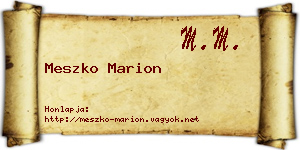 Meszko Marion névjegykártya